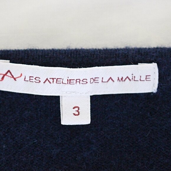 Les Ateliers de la Maille - Cashmere Sweater with Button Cuff - Sezane Style, M - Picture 2 of 7